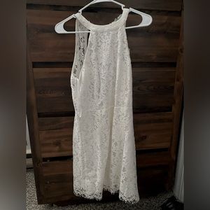 White lace bridal shower dress